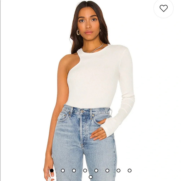 NWT Agolde Bea Asymmetric Cutaway Top Bodysuit in Wired Small - Picture 7 of 14